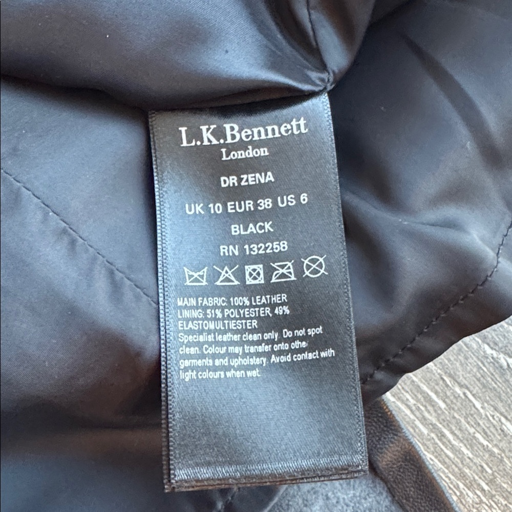 LK Bennett Black Leather Mini Dress AS0160 - Picture 5 of 9